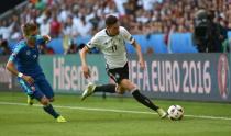 Against Slovakia Julian Draxler, pictured (L), was promoted at the expense of Mario Goetze, who has struggled for Germany during the Euro 2016