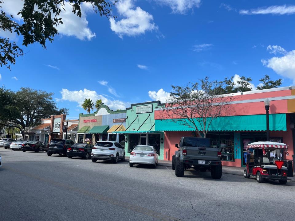 Dunedin's downtown, by city hall, doesn't allow chain stores. Small businesses, including breweries and coffee shops, line the street.