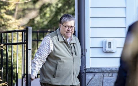 William Barr, U.S. attorney general, leaves his home in McLean, Virginia - Credit: Bloomberg