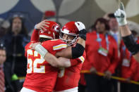 MIAMI, FLORIDA - FEBRUARY 02: Patrick Mahomes #15 of the Kansas City Chiefs celebrates after defeating the San Francisco 49ers in Super Bowl LIV at Hard Rock Stadium on February 02, 2020 in Miami, Florida. (Photo by Al Bello/Getty Images)