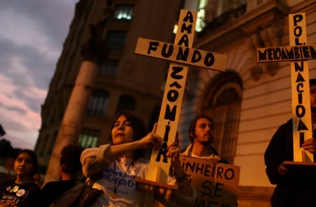 Demonstration in Rio de Janeiro to demand for more protection for the Amazon rainforest