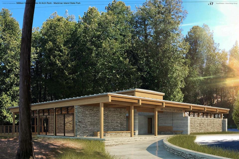 A rendering of the Milliken Nature Center.