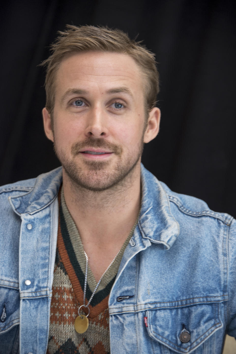 Gosling at the "Blade Runner 2049" press conference in 2017