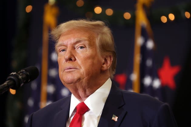 donald-trump-CO-Ballott-SCOTUS-appeal.jpg Former President Trump Holds Rally In Waterloo, Iowa - Credit: Scott Olson/Getty Images