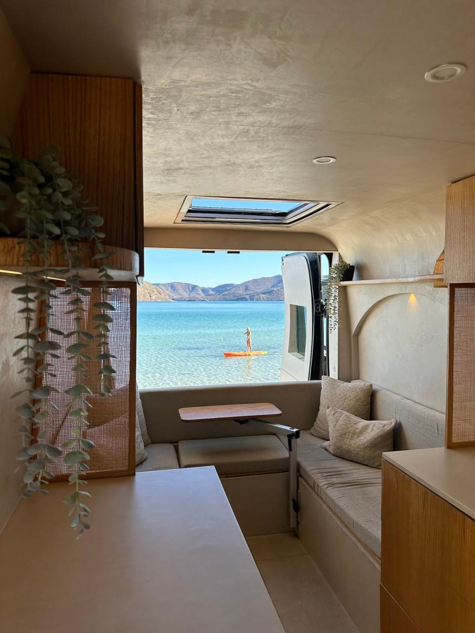 The interior of the couple's $127,000 van conversion. 
