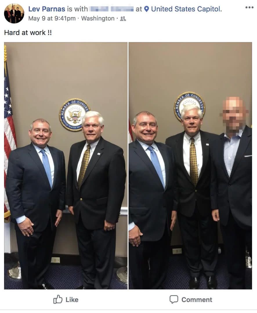 Parnas shared photos with then-Rep. Pete Sessions on his Facebook account. (Photo: Lev Parnas)