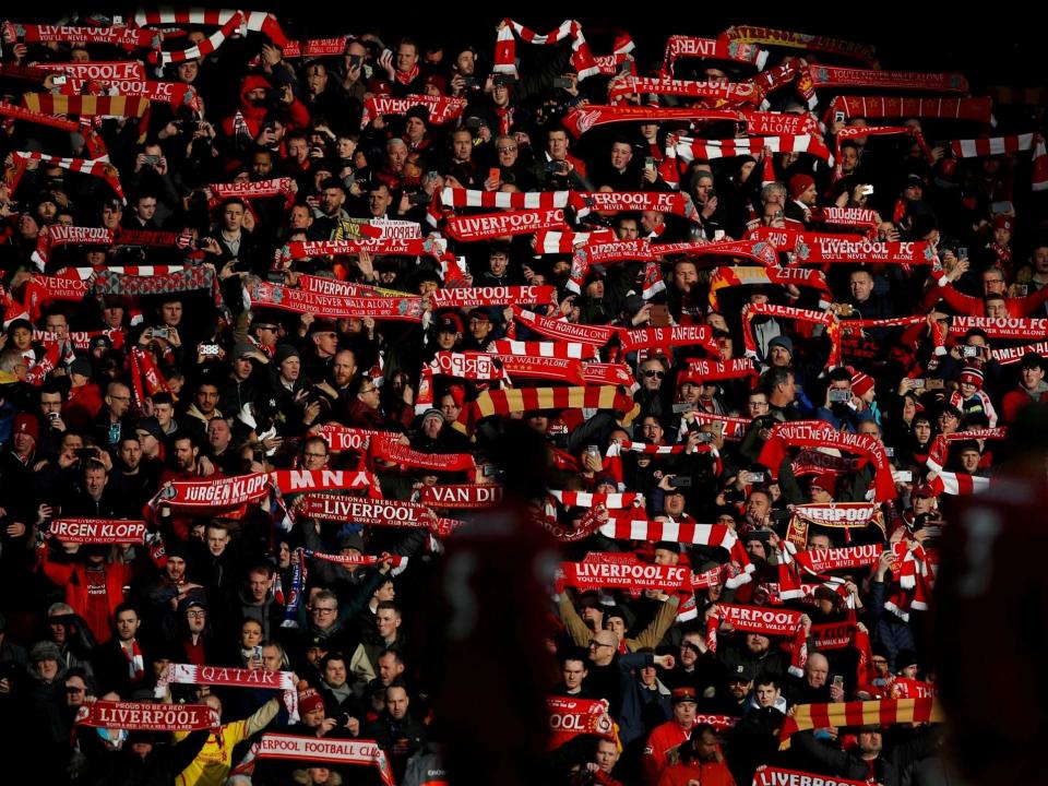 General view of Liverpool fans: REUTERS