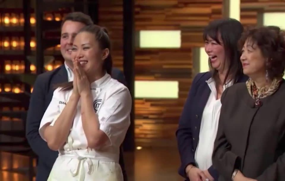 Diana came out on top in the MasterChef finale. Source: Channel 10