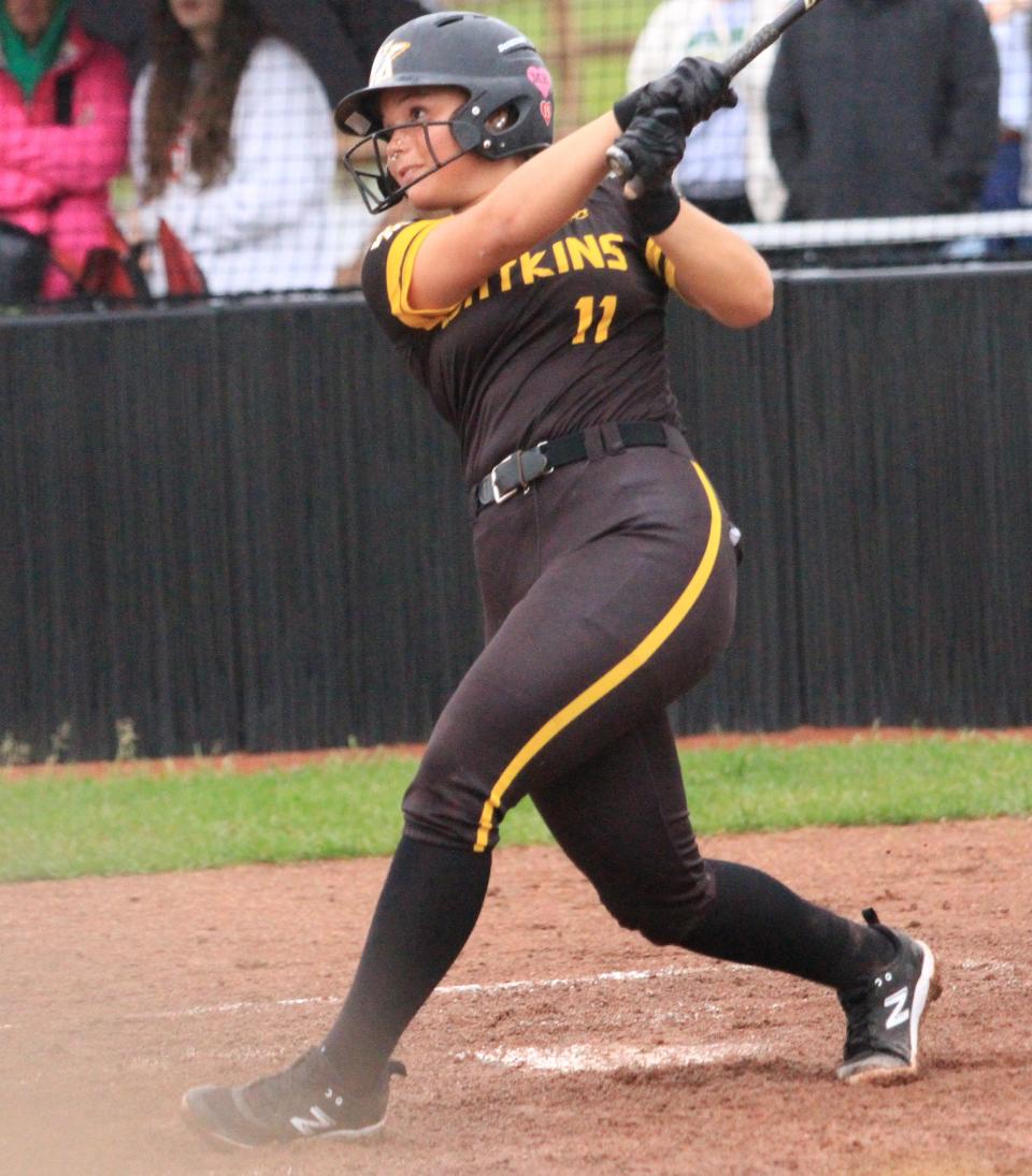 Maleya Thompson hit a two-run double in Watkins Memorial's district final victory Saturday.