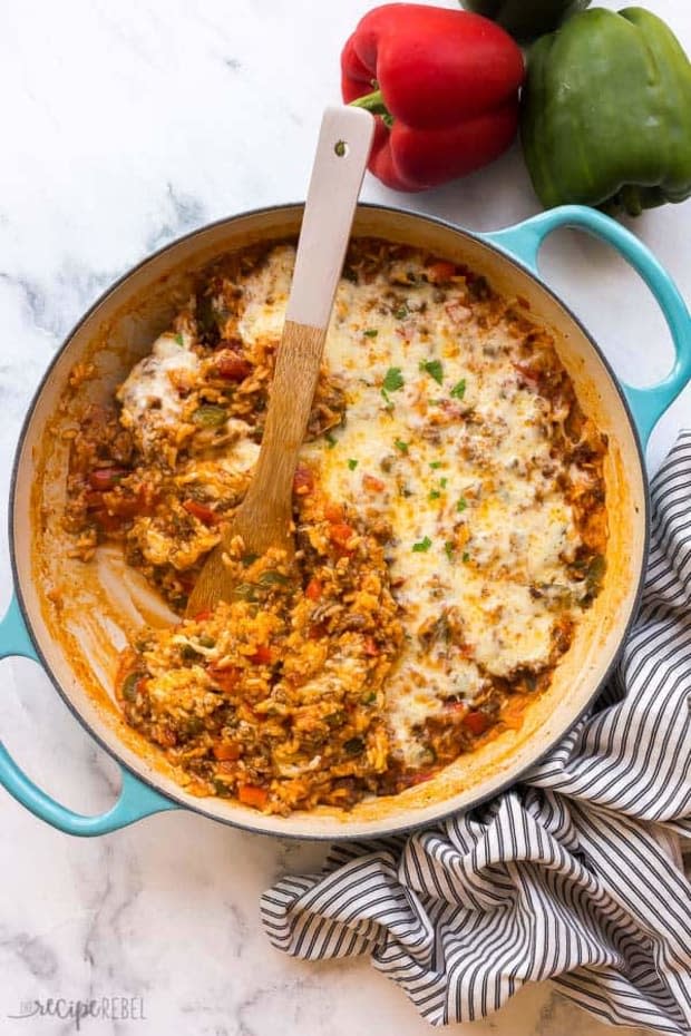 <p><a href="https://www.thereciperebel.com/stuffed-pepper-casserole/" rel="nofollow noopener" target="_blank" data-ylk="slk:The Recipe Rebel;elm:context_link;itc:0;sec:content-canvas" class="link ">The Recipe Rebel</a></p>