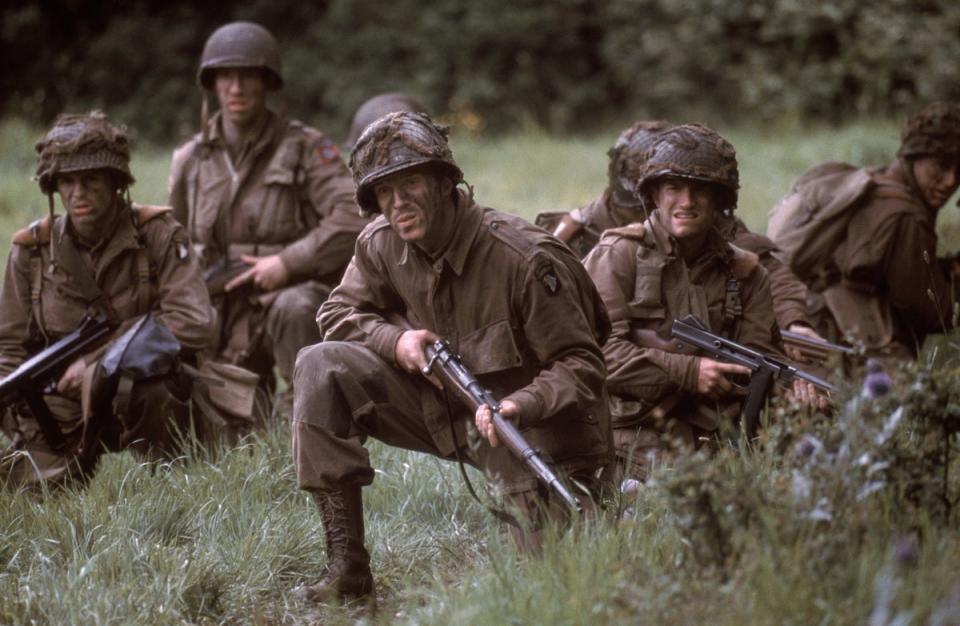 Easy Company parachutes into France on D-Day in ‘Band of Brothers' (Sky)