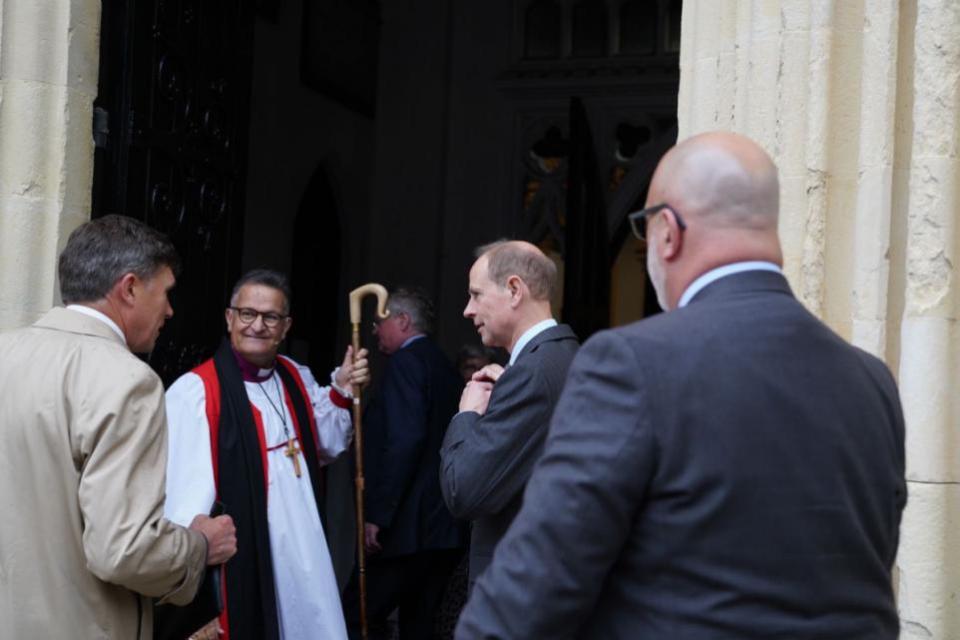 Isle of Wight County Press: Prince Edward at Newport Minster with The Right Revd Dr Jonathan Frost, Bishop of Portmouth