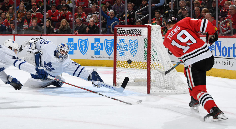 Michael Hutchinson lost again. (Photo by Bill Smith/NHLI via Getty Images)