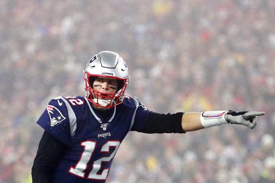 Tom Brady has officially joined the Buccaneers. (Photo by Adam Glanzman/Getty Images)