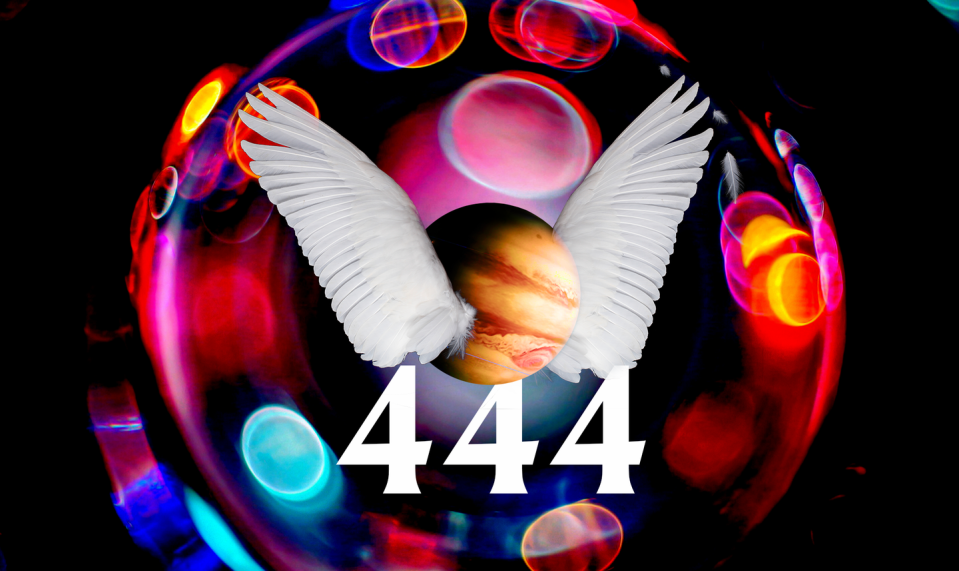the number 444 below a winged planet