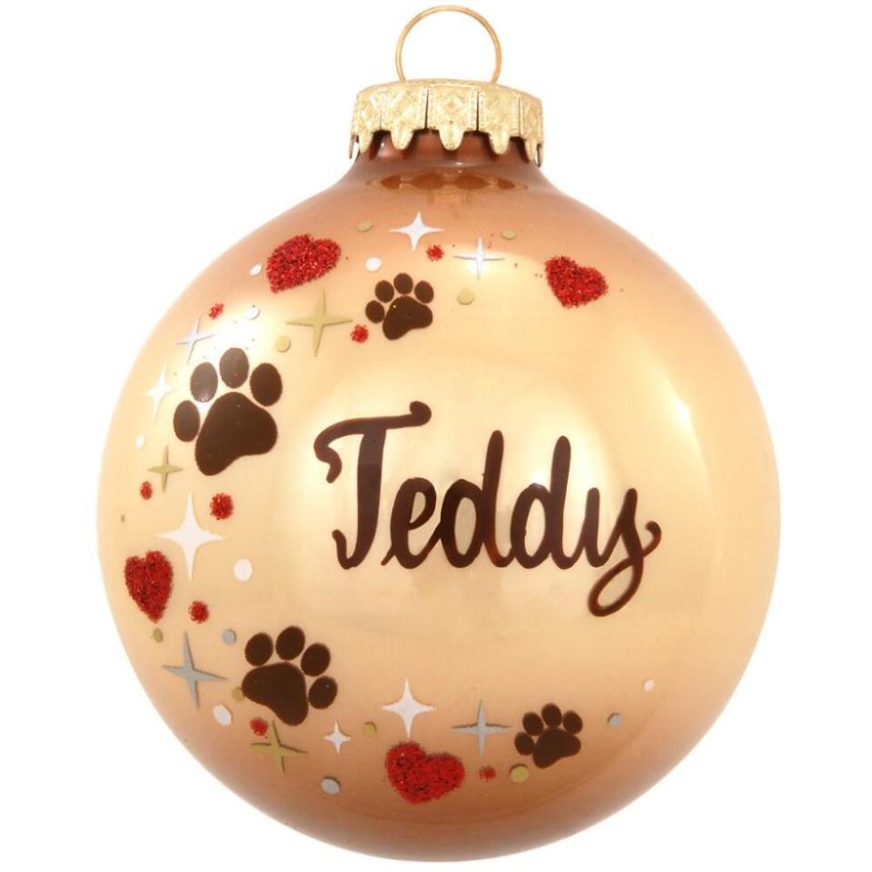 Personalized Pet Paw Print Ornament