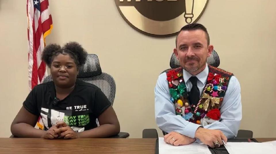 Kirby Middle School student Brianna Fleeks was the guest for a Facebook Live event hosted by Dr. Donny Lee, Wichita Falls ISD superintendent, Tuesday, Dec. 13, 2022.