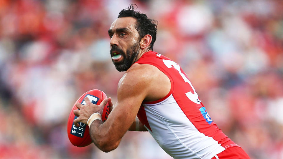 Adam Goodes retired at the Swans after being subjected to prolonged racial abuse. Pic: Getty