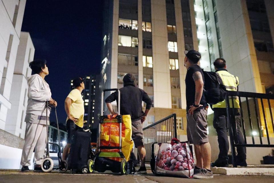 Evacuation: Residents were ordered to leave their homes on the Chalcots Estate (EPA)