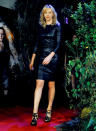 Also spotted sporting a leather-infused look this week was Oscar winner Charlize Theron, who took Tokyo by storm at the Japanese premiere of <a href="http://movies.yahoo.com/movie/snow-white-and-the-huntsman/" data-ylk="slk:"Snow White and the Huntsman.";elm:context_link;itc:0;sec:content-canvas" class="link ">"Snow White and the Huntsman."</a> The Evil Queen looked wicked hot in a fitted dress from The Row's Pre-Fall 2012 collection. Bright red lipstick and black Dior gladiator heels made for the perfect accessories. (5/20/2012)