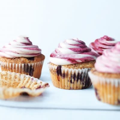 <p>Swirled cream cheese and blueberry jam icing is stunning.</p><p>Get the recipe from <a href="https://www.delish.com/cooking/recipe-ideas/recipes/a19965/blueberry-cupcakes-recipe-mslo1012/" rel="nofollow noopener" target="_blank" data-ylk="slk:Delish;elm:context_link;itc:0;sec:content-canvas" class="link ">Delish</a>.</p>