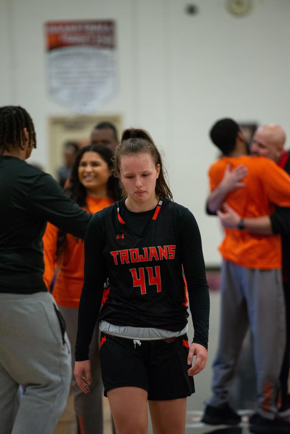 Lely's Sofiia Kiritsa walks away after their loss to Port Charlotte in the 5A-Region 3 final on Thursday