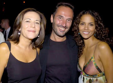 Producer Denise DiNova, director Jean-Christophe 'Pitof' Comar and Halle Berry at the Hollywood premiere after-party for Warner Brothers' Catwoman