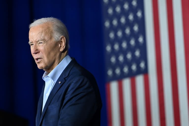 US President Joe Biden says an 'extreme' faction of Republicans is holding up war aid to two US allies (ANDREW CABALLERO-REYNOLDS)