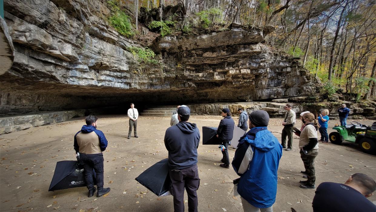 A virtual reality, 360-degree video tour of Dunbar Cave is under production in the fall of 2021. Made possible by a grant to Friends of Dunbar Cave by Humanities Tennessee. 