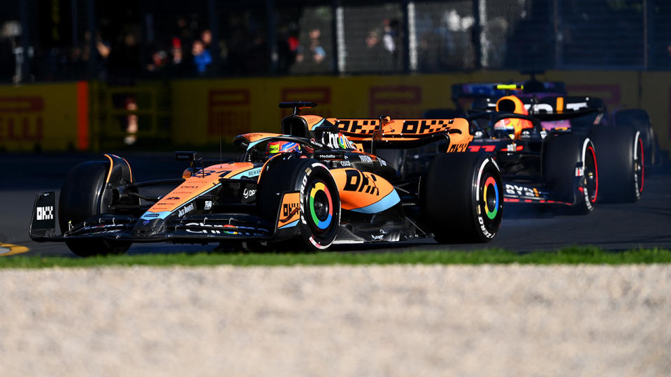 McLaren's Oscar Piastri drives in the Australian Grand Prix.