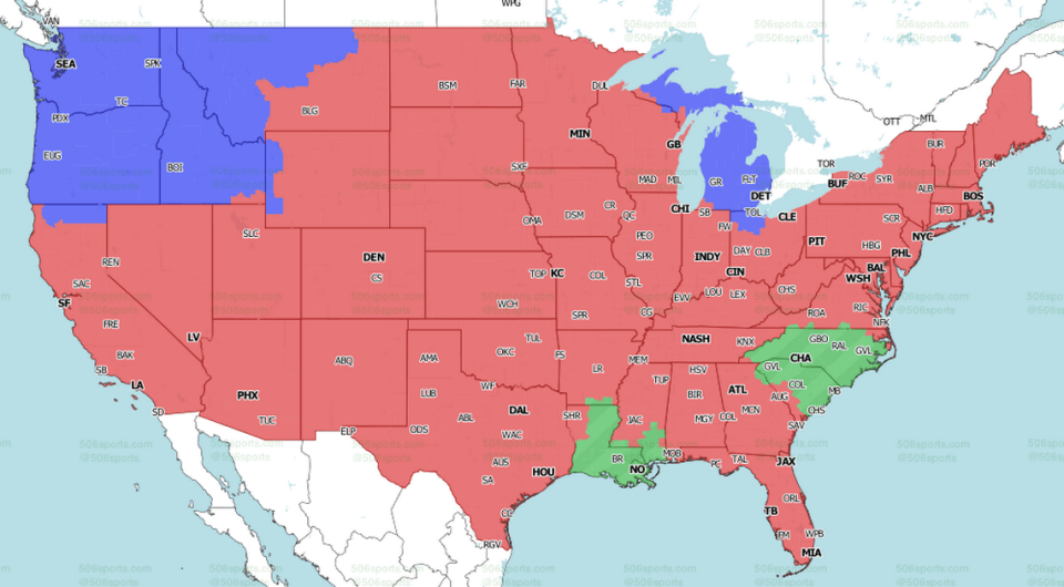 NFL broadcast map for FOX’s late game slot win Week 17