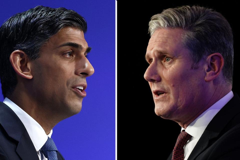 Prime Minister Rishi Sunak (left) and Labour leader Sir Keir Starmer. Sunak will make early pitches to voters at the start of what is likely to be an election year (PA) (PA Wire)