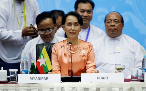 Myanmar State Counselor Aung San Suu Kyi attends the 13th Asia Europe Foreign Ministers Meeting (ASEM) in Naypyitaw, Myanmar, November 20 - Credit: REUTERS