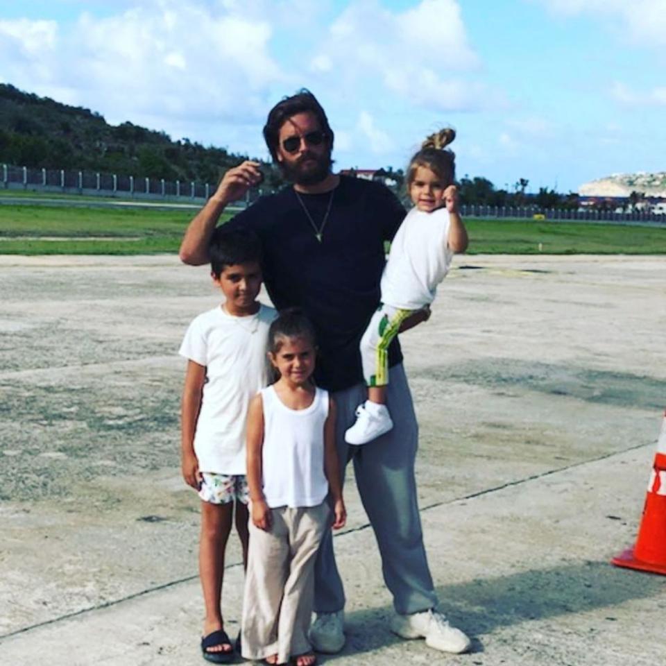 Scott Disick with Mason, Penelope and Reign