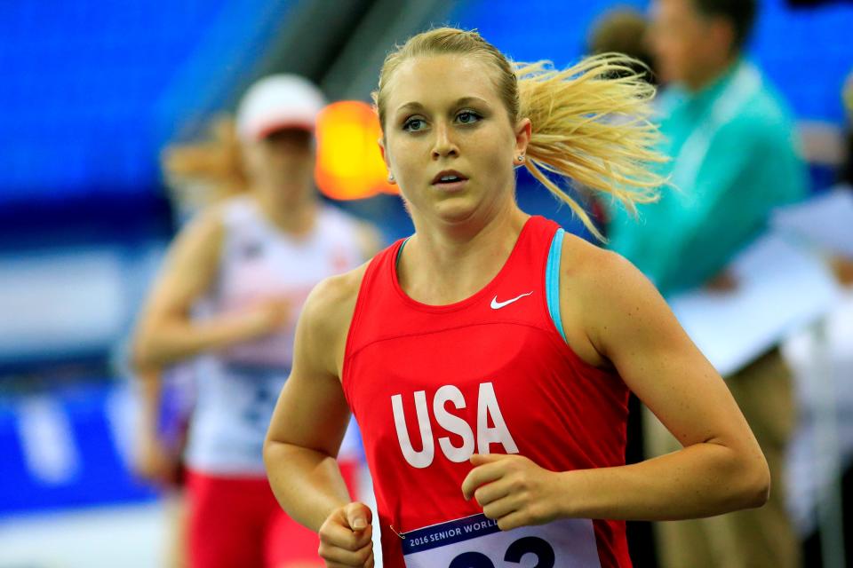 MOSCOW, RUSSIA - MAY 25: Samantha Achterberg of United States is seen during the Combined of the Women Qualifications at the UIPM senior modern pentathlon world championships in Moscow, Russia, on May 25, 2016. (Photo by Sefa Karacan/Anadolu Agency/Getty Images)