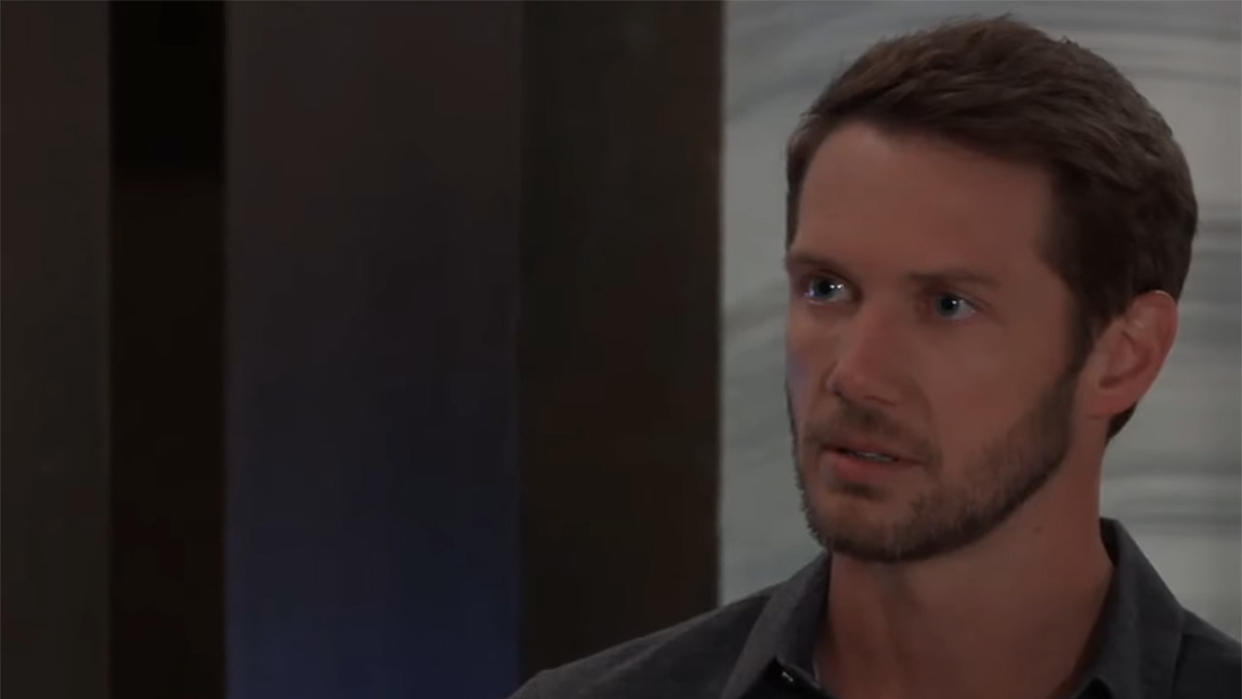  Brando looks shocked while learning about the baby on General Hospital. 