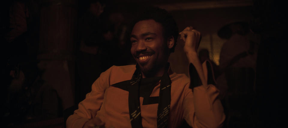 Donald Glover is Lando Calrissian in SOLO: A STAR WARS STORY.<span class="copyright">Lucasfilm</span>
