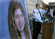 Barron County Sheriff Chris Fitzgerald speaks during an October 17, 2018 news conference about 13-year-old Jayme Closs, who went missing after her parents were found dead in their home in Barron, Wisconsin. Source: Associated Press 