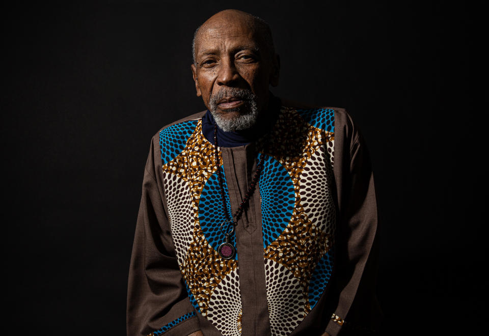 Louis Gossett Jr., posing here on a black background, died on March 29 of COPD. (Photo by Barry Brecheisen/Getty Images)