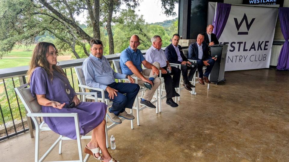 A panel that included World Golf Hall of Famer Lanny Wadkins and local radio personality Ed Clements at the former Lost Creek Country Club, which has rebranded as Westlake Country Club, addressed future improvements to the course and facilities.