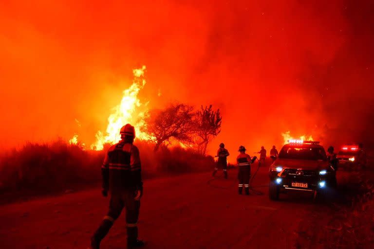 Incendio en la zona de Cuchi Corral, cerca de La Cumbre, Córdoba.