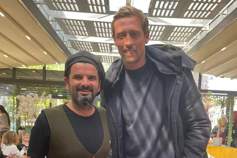 Kemal Coskuncay with former Liverpool FC player Peter Crouch