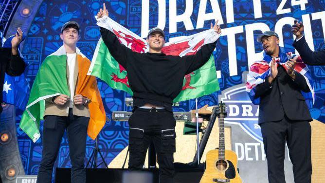Louis Rees-Zammit flew the Welsh flag at the NFL Draft in Detroit