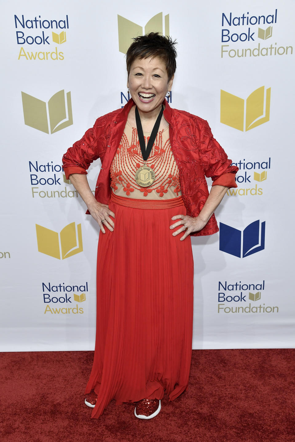 Young People's Literature finalist Lisa Yee attends the 73rd National Book Awards, at Cipriani Wall Street on Wednesday, Nov. 16, 2022, in New York. (Photo by Evan Agostini/Invision/AP)