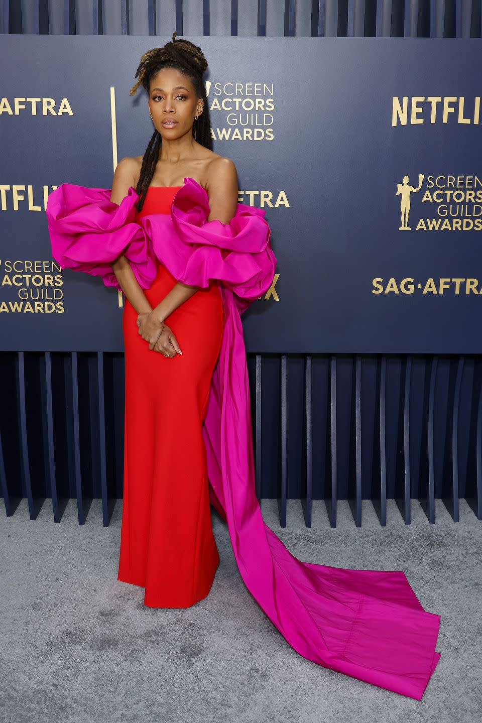 los angeles, california february 24 nicole beharie attends the 30th annual screen actors guild awards at shrine auditorium and expo hall on february 24, 2024 in los angeles, california photo by frazer harrisongetty images