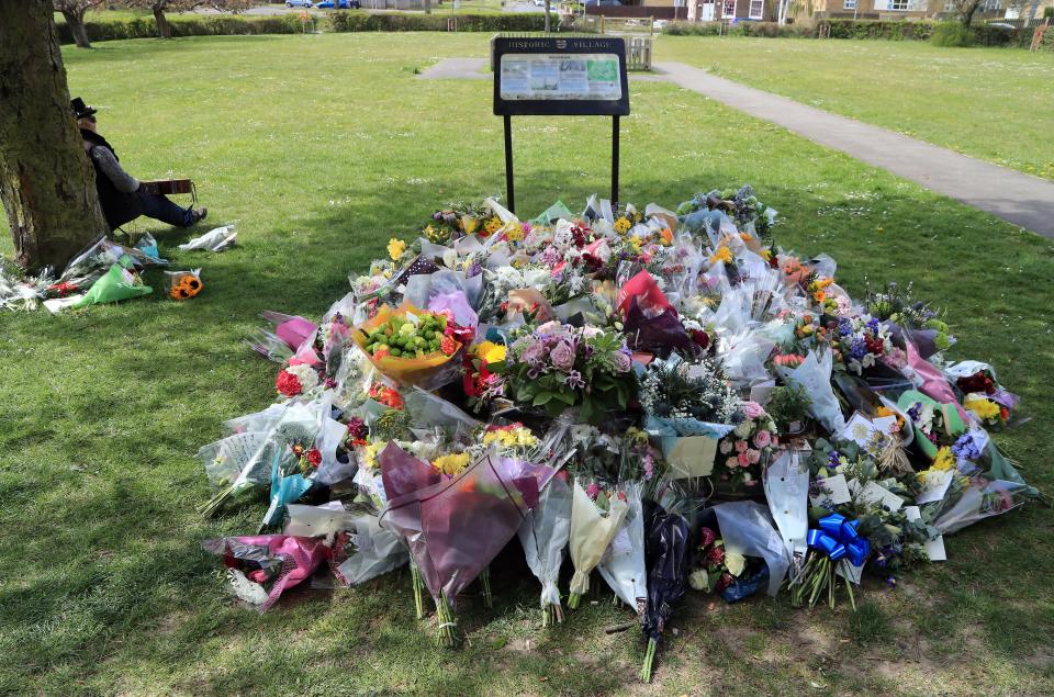 Flowers left in memory of PCSO Julia James in Aylesham, KentPA Wire