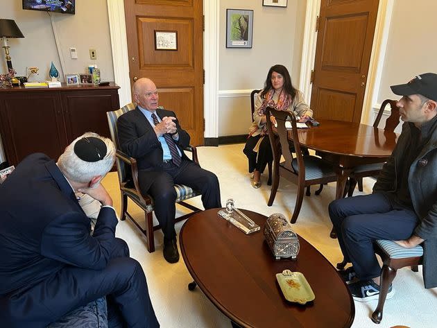 Gili Roman (far right) met with Sen. Ben Cardin (D-Md.), the chairman of the Senate Foreign Relations Committee, among other influential U.S. lawmakers last week.