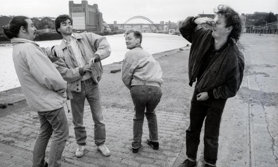 Viz staff in 1989 (left to right): Chris Donald, Graham Dury, Simon Thorp and Simon Donald.