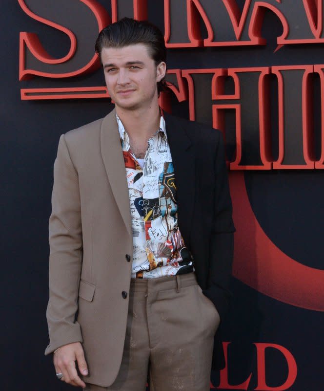 Joe Keery attends the premiere of "Stranger Things 3" at Santa Monica High School in California on June 28, 2019. The actor turns 32 on April 24. File Photo by Jim Ruymen/UPI