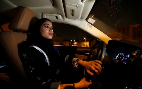 Majdooleen was among the first Saudi women allowed to drive in Saudi Arabia in her neighborhood in Riyadh - Credit: Reuters